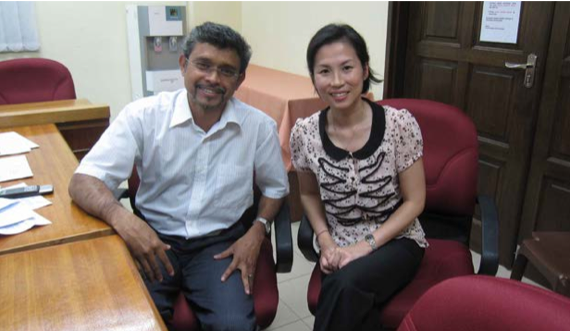Prof. Sudesh with Dr. Lee Hooi Ling at the interview session.
